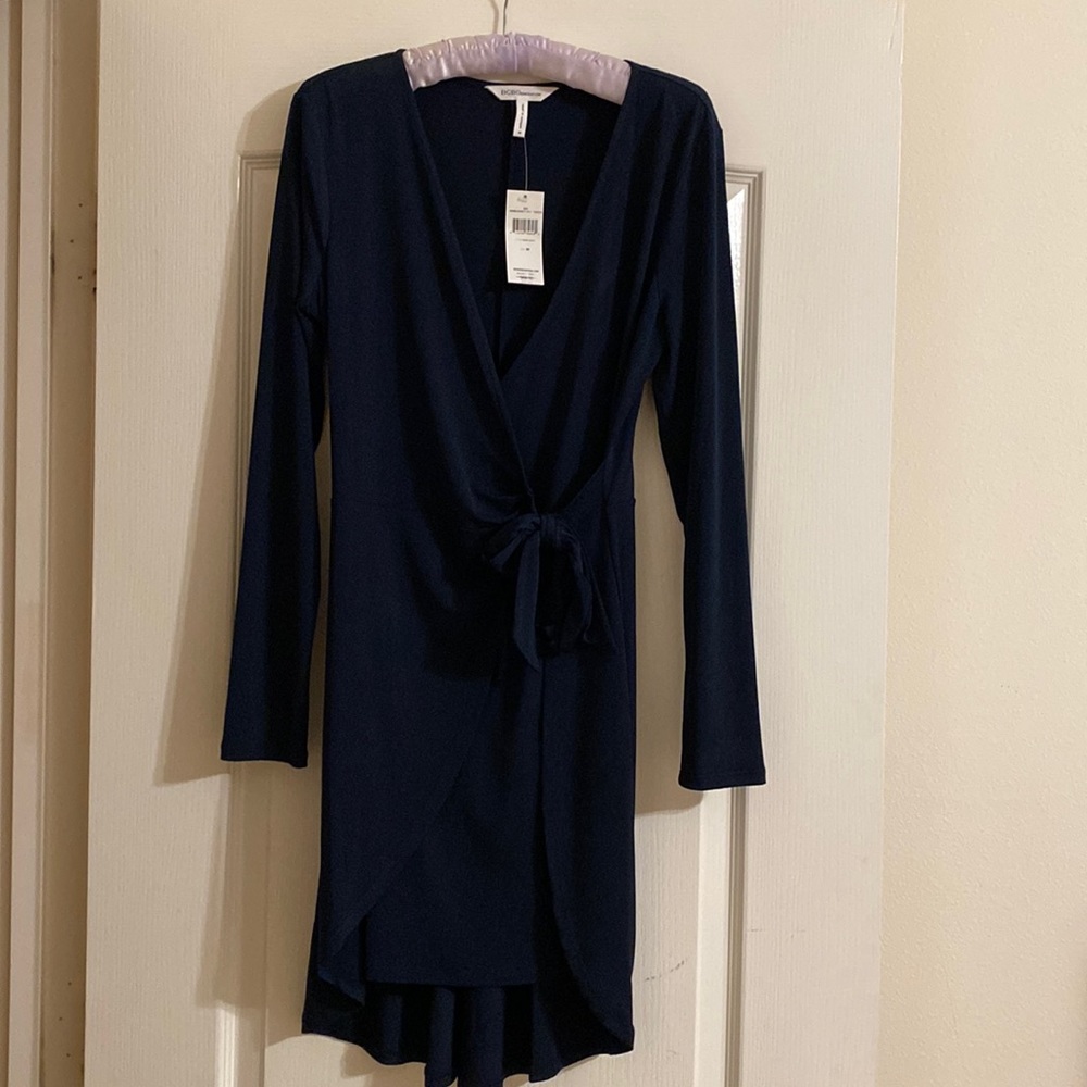 BCBG navy wrap dress